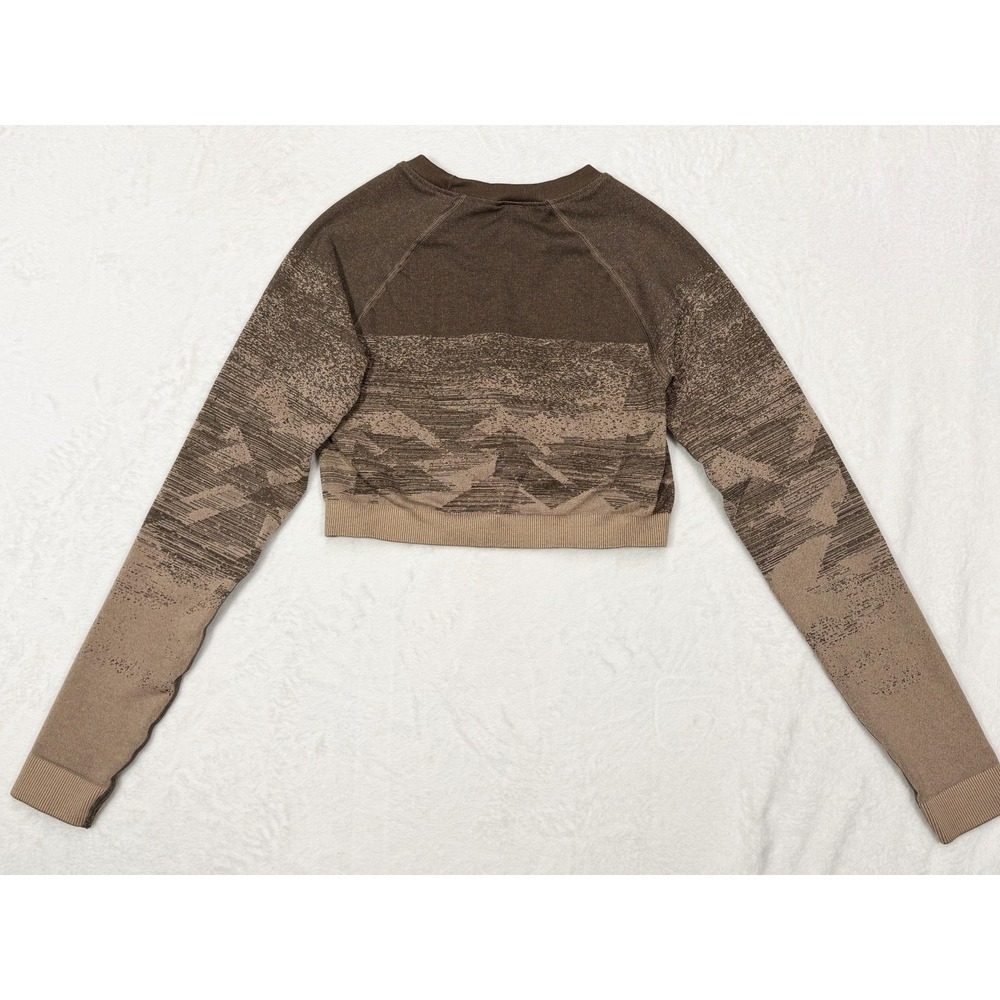 Gymshark Adapt Ombre Crop Top Women's Small Brown Gym Workout Athletic Training - Picture 9 of 11